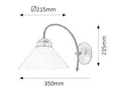 Wandleuchten|Esszimmer Lampen*Rabalux Wandleuchte mit Glasschirm Antik