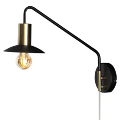 By Rydéns Wandleuchte mit Kabel Metall E27 Schwenkarm 35 cm hoch< Wandleuchten|Wohnzimmerlampen