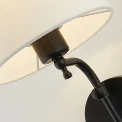 Searchlight Wandleuchte mit Kabel Schalter E27 Schwarz Natur< Wandleuchten|Wohnzimmerlampen