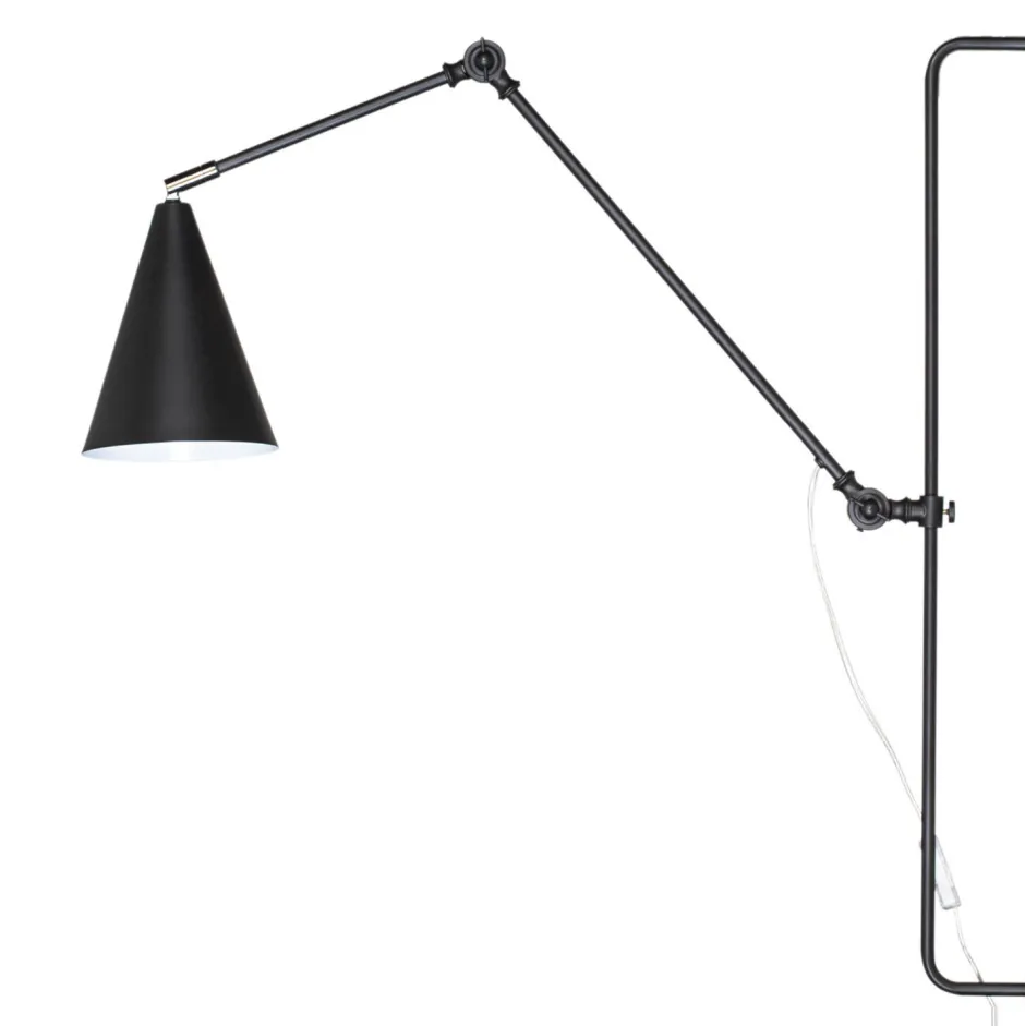 Wandleuchten|Wohnzimmerlampen*By Rydéns Wandleuchte mit Kabel Schalter Metall Gelenkarm Schwarz E27