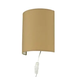 Nowodvorski Wandleuchte mit Kabel Schalter Kaffeebraun Stoff ALICE< Stofflampen|Schlafzimmer Lampen