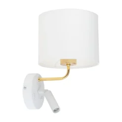 Wandleuchten|Moderne Lampen*TK Lighting Wandleuchte mit Leselampe Schalter Weiß Gold DEMETRIO