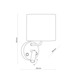 Wandleuchten|Moderne Lampen*TK Lighting Wandleuchte mit Leselampe Schalter Weiß Gold DEMETRIO