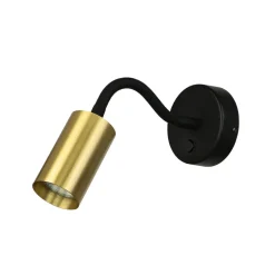 Moderne Lampen|Küchenlampen*Nowodvorski Wandleuchte mit Schalter Schwanenhals GU10 Schwarz Messing