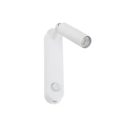 TK Lighting Wandleuchte mit Schalter H: 22 cm schwenkbar Weiß Metall G9< Spots|Flurlampen