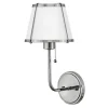 Wandleuchten|Wohnzimmerlampen*Elstead Wandleuchte mit Schalter Metall 40 cm hoch Nickel Weiß
