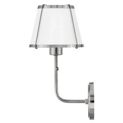 Wandleuchten|Wohnzimmerlampen*Elstead Wandleuchte mit Schalter Metall 40 cm hoch Nickel Weiß