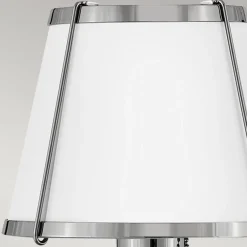 Wandleuchten|Wohnzimmerlampen*Elstead Wandleuchte mit Schalter Metall 40 cm hoch Nickel Weiß