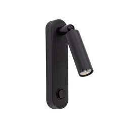 TK Lighting Wandleuchte mit Schalter Metall G9 H: 22cm schwenkbar Schwarz< Spots|Badezimmer Lampe