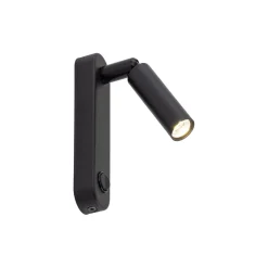 TK Lighting Wandleuchte mit Schalter Metall G9 H: 22cm schwenkbar Schwarz< Spots|Badezimmer Lampe