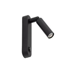 TK Lighting Wandleuchte mit Schalter Metall G9 H: 22cm schwenkbar Schwarz< Spots|Badezimmer Lampe