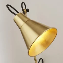 Wandleuchten|Küchenlampen*Searchlight Wandleuchte mit Schalter in Messing Gelenk verstellbar Metall