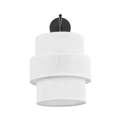 TK Lighting Wandleuchte mit Schalter Stoff Metall Weiß Schwarz E27 GREET< Wandleuchten|Schlafzimmer Lampen