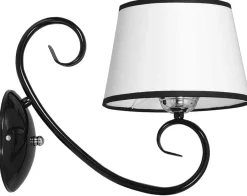 Emibig Wandleuchte mit Schirm Weiß Schwarz Klassisch< Wandleuchten|Stofflampen