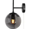 Wandleuchten|Wohnzimmerlampen*By Rydéns Wandleuchte mit Stecker E27 Metall Rauchglas Kugelschirm