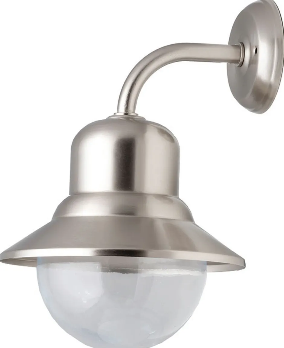 Lido Wandleuchte Nickel Echt-Messing Haus Hof Balkon< Außenleuchten Antik|Außenleuchten Messing