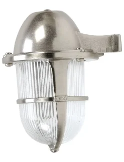 Außenwandleuchten|Rustikale Lampen*Lido Wandleuchte Nickel IP64 Echt-Messing außen SANTORIN