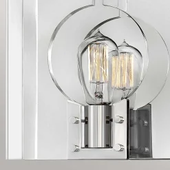 Elstead Wandleuchte quadratisch 26,1 cm hoch Nickel poliert E27< Flurlampen|Wohnzimmerlampen