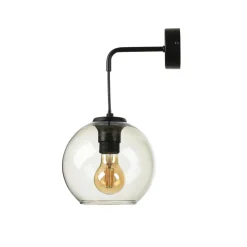 Wandleuchten|Retro Lampen*Nowodvorski Wandleuchte Rauchglas Kugelschirm E27 Pendelarm Schwarz