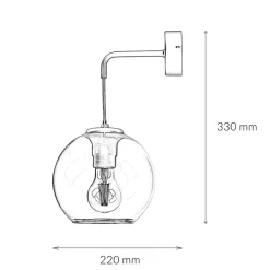 Wandleuchten|Retro Lampen*Nowodvorski Wandleuchte Rauchglas Kugelschirm E27 Pendelarm Schwarz