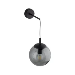 Wandleuchten|Küchenlampen*TK Lighting Wandleuchte Rauchglas Metall H: 45 cm B: 18 cm E27 Kugel