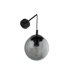 Wandleuchten|Küchenlampen*TK Lighting Wandleuchte Rauchglas Metall H: 45 cm B: 18 cm E27 Kugel