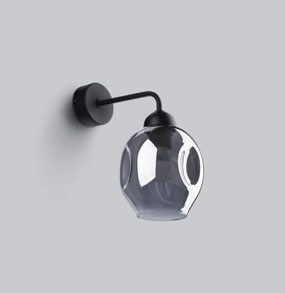 Sollux Wandleuchte Rauchglas Schwarz E27 dekorativ SEGIN< Wandleuchten|Küchenlampen