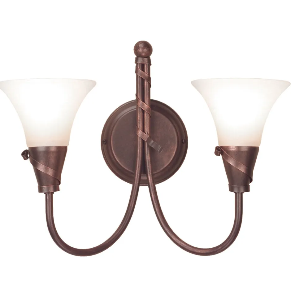 Wandleuchten|Rustikale Lampen*Elstead Wandleuchte ROHDIN Kupfer B:36cm Wohnzimmer Lampe