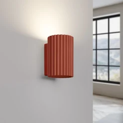 Flurlampen|Wohnzimmerlampen*Sollux Wandleuchte Rot klein H: 10 cm Aluminium GU10 Indoor