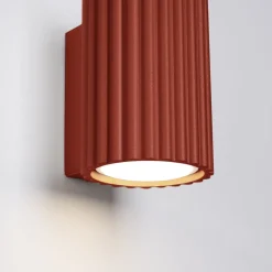Flurlampen|Wohnzimmerlampen*Sollux Wandleuchte Rot klein H: 10 cm Aluminium GU10 Indoor