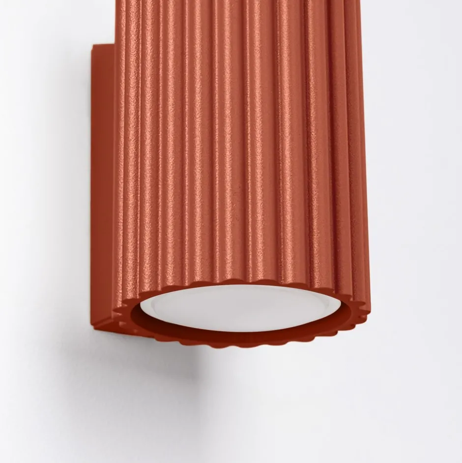 Flurlampen|Wohnzimmerlampen*Sollux Wandleuchte Rot klein H: 10 cm Aluminium GU10 Indoor