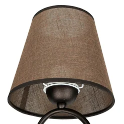 Lamkur Wandleuchte Rustikal Braun Landhaus gemütlich< Wohnzimmerlampen|Stofflampen