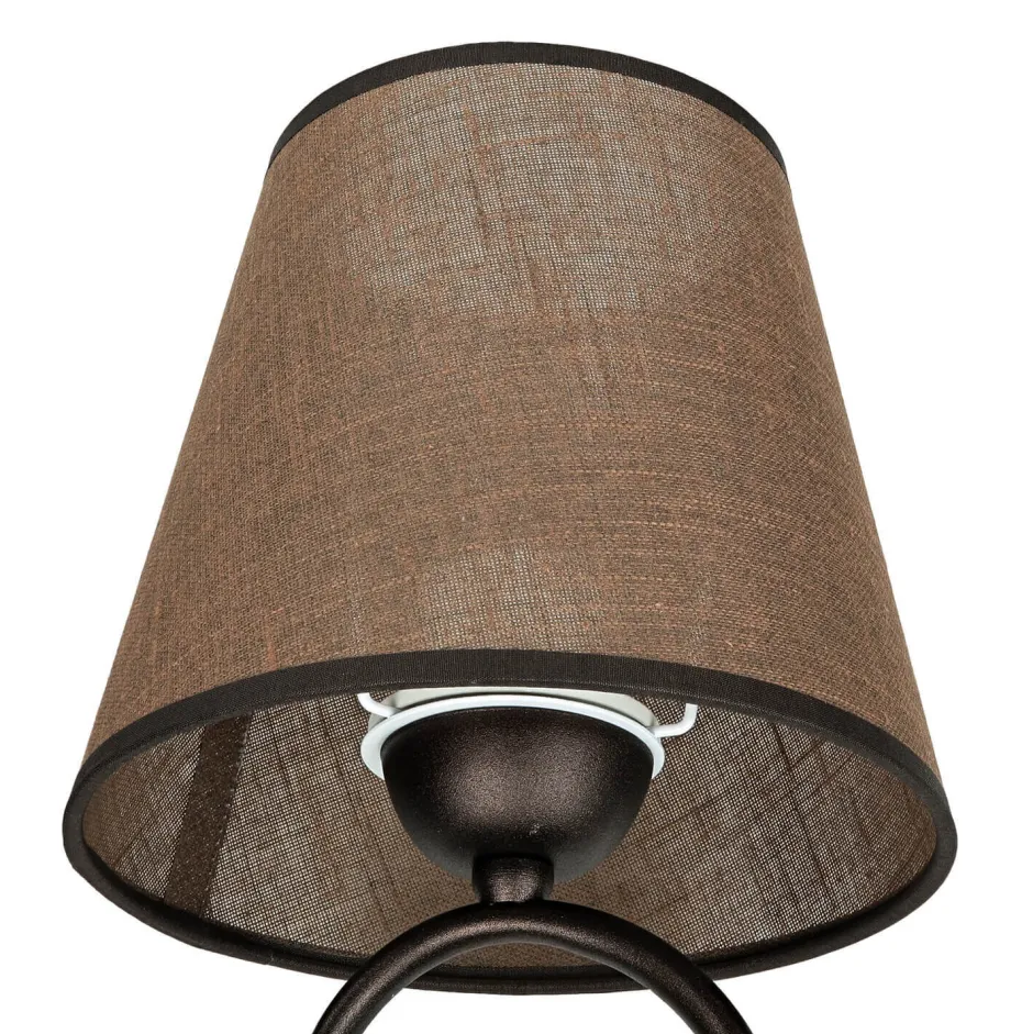 Lamkur Wandleuchte Rustikal Braun Landhaus gemütlich< Wohnzimmerlampen|Stofflampen