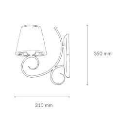 Lamkur Wandleuchte Rustikal Braun Landhaus gemütlich< Wohnzimmerlampen|Stofflampen