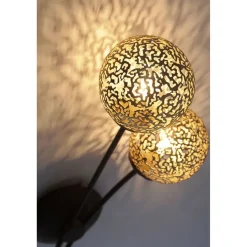 Paul Neuhaus Wandleuchte Rustikal Rostbraun Gold H:44 cm G9 2-flmg< Wohnzimmerlampen|Schlafzimmer Lampen