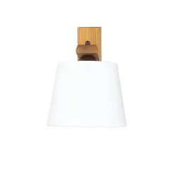 Lamkur Wandleuchte Schirm Holz wohnlich BEVERELY Lampe< Stofflampen|Holzlampen