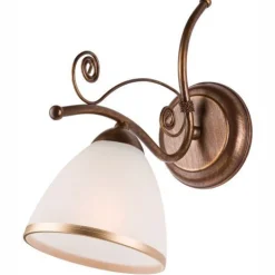 Wandleuchten|Küchenlampen*Lamkur Wandleuchte Schirm Shabby Braun antik Metall