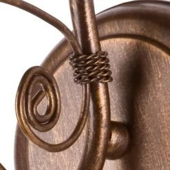 Wandleuchten|Küchenlampen*Lamkur Wandleuchte Schirm Shabby Braun antik Metall