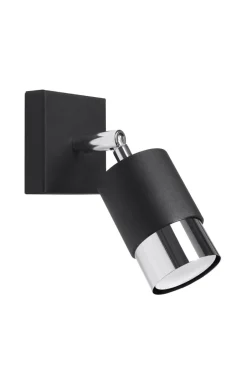 Wandleuchten|Flurlampen*Sollux Wandleuchte Schwarz Chrom klein Metall GU10 zum Lesen