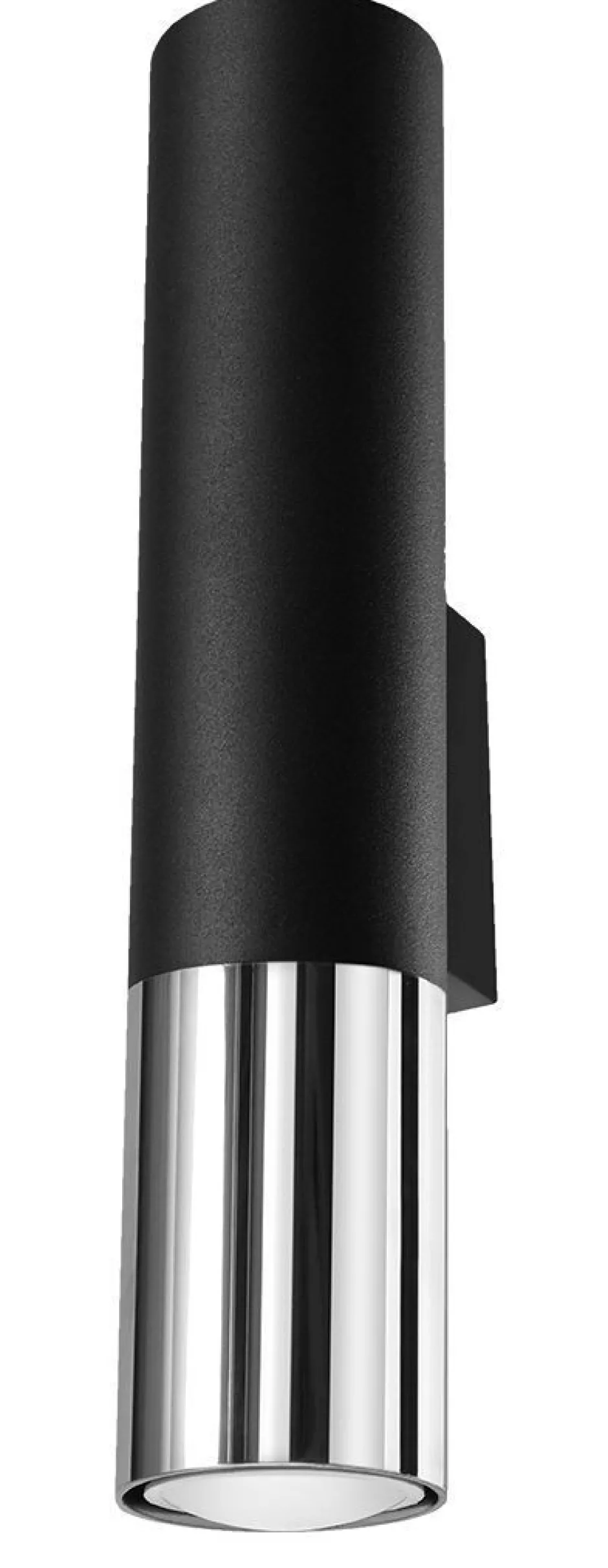 Sollux Wandleuchte Schwarz Chrom Up Down H: 29 cm Metall< Wohnzimmerlampen|Moderne Lampen