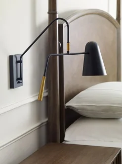 Wandleuchten|Küchenlampen*Elstead Wandleuchte Schwarz E27 Metall mit Schalter drehbar