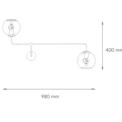 Wandleuchten|Vintage Lampen*Nowodvorski Wandleuchte Schwarz Glas Monaco