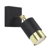 Wohnzimmerlampen|Moderne Lampen*Sollux Wandleuchte Schwarz Gold Metall Modern verstellbar