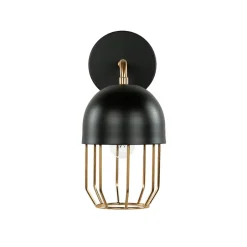 Wandleuchten|Küchenlampen*Easylight Wandleuchte Schwarz Gold E14 Metall Loft Design QUINN