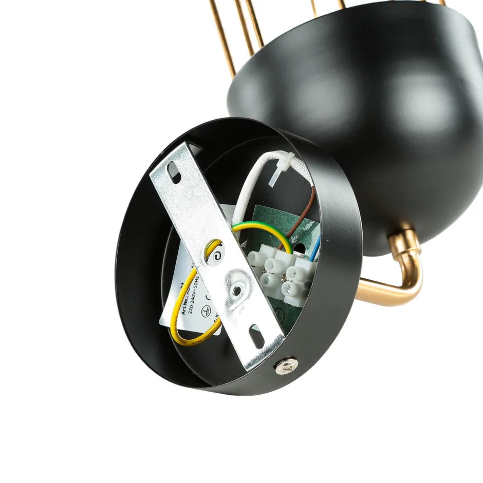 Wandleuchten|Küchenlampen*Easylight Wandleuchte Schwarz Gold E14 Metall Loft Design QUINN