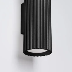 Flurlampen|Wohnzimmerlampen*Sollux Wandleuchte Schwarz H: 30 cm GU10 2-flammig Aluminium Up Down