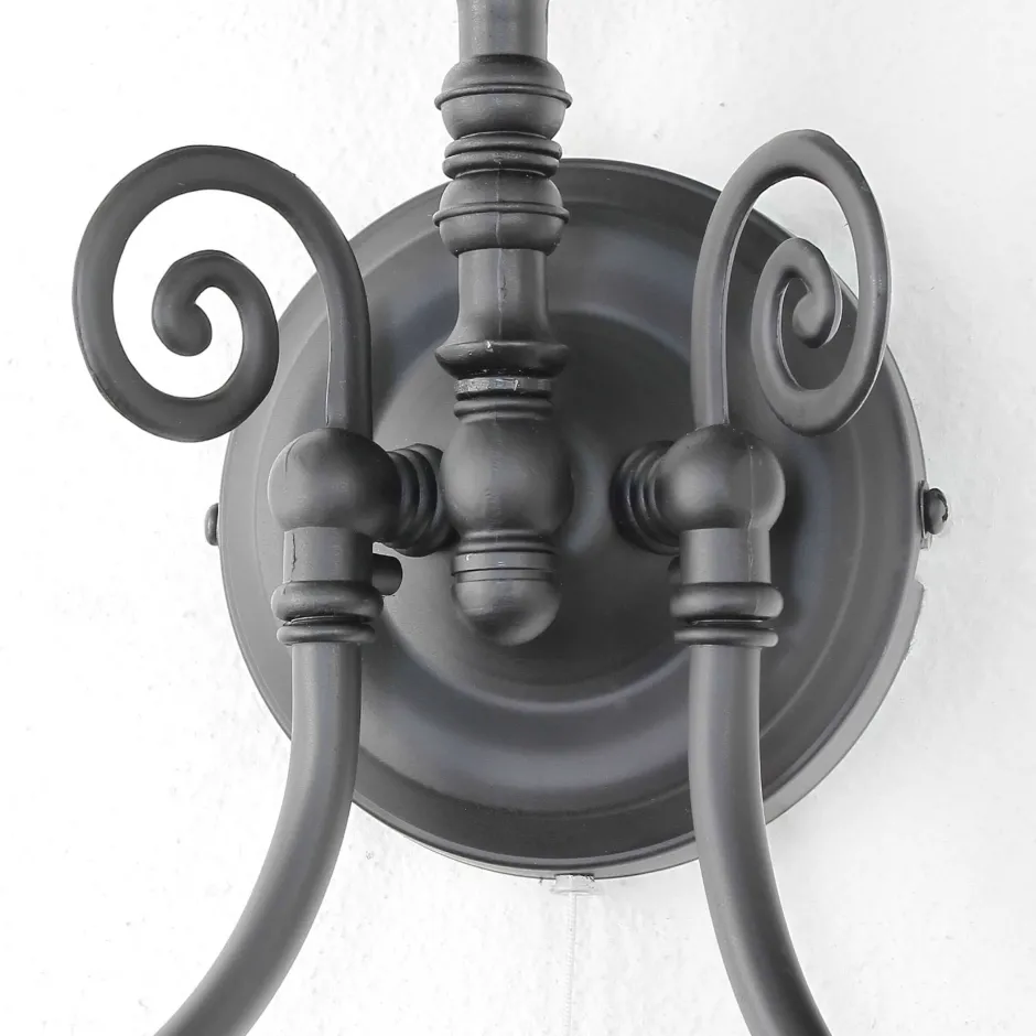 Searchlight Wandleuchte schwarz Jugendstil 2-flmg.< Wandleuchten|Jugendstil Lampen