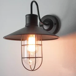 Wandleuchten|Flurlampen*Easylight Wandleuchte Schwarz Metall E27 innen Vintage