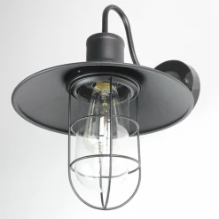 Wandleuchten|Flurlampen*Easylight Wandleuchte Schwarz Metall E27 innen Vintage