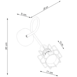 Sollux Wandleuchte Schwarz Metall Retro E14 Käfigschirm TISTA< Wandleuchten|Küchenlampen